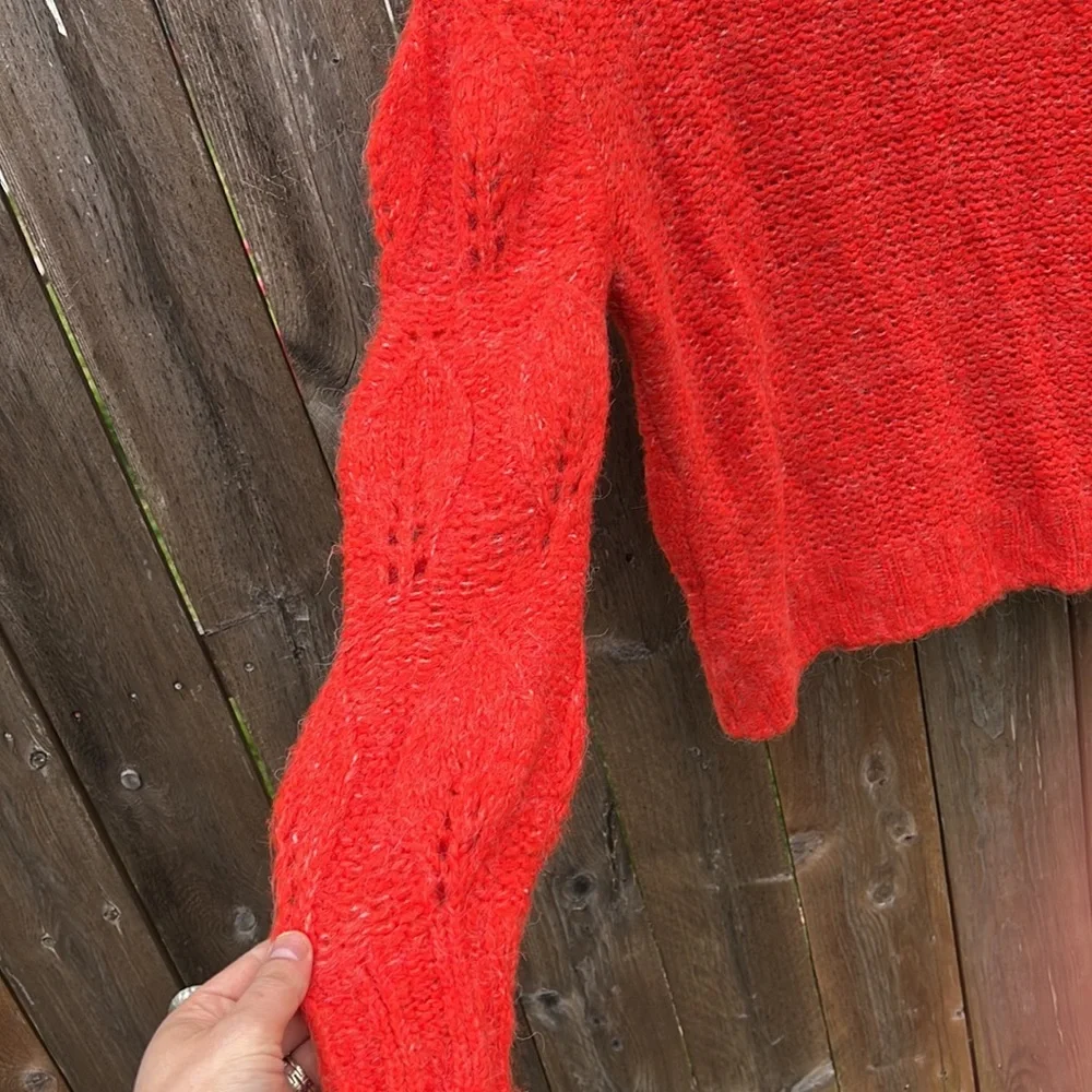Topshop women’s red sweaters. Size 12 Topshop Red Pointelle  Knit Sweater  NWT